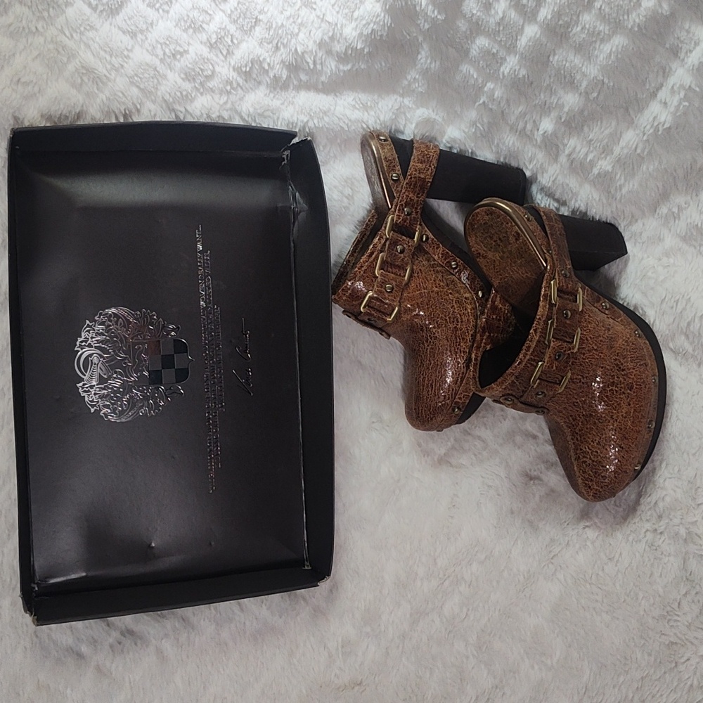 Vince Camuto Brand. Beautiful Stylish Brown Women's Heeled Clogs. Size 8.5 - Picture 5 of 6